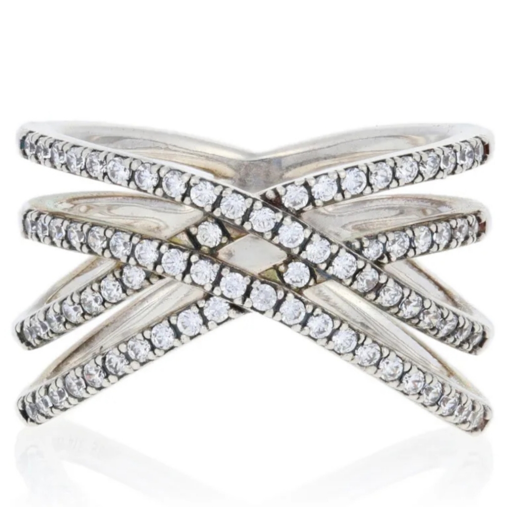 Brand New Pandora Ring Entwined  Cosmos Lines  Size 6 Gorgeous